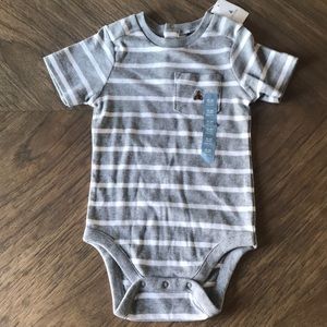 Baby GAP 18-24 month gray/white stripped onesie